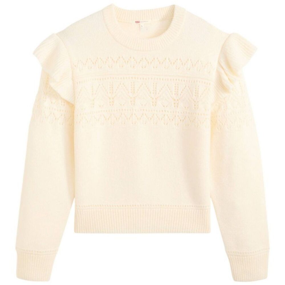 Levis Womens/Ladies Shane Pointelle Flutter Sweater Top / Tofu
